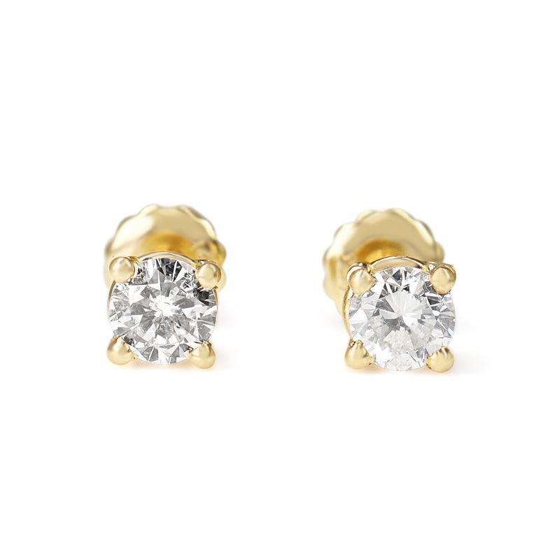 14ct Yellow Gold .90ct Diamond Stud Earrings