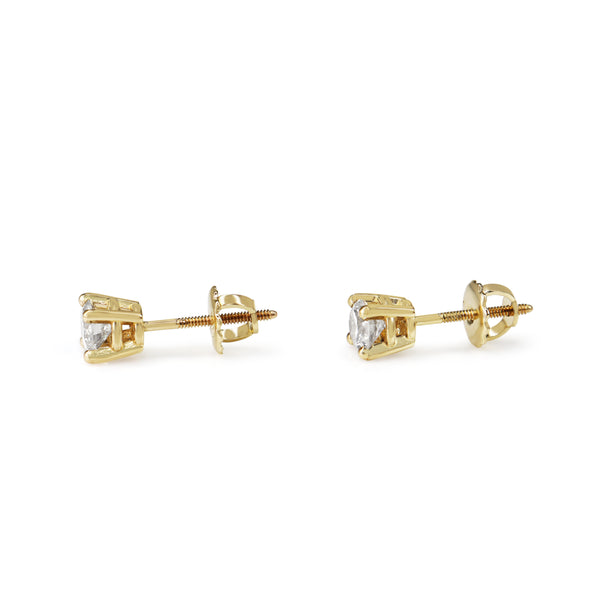 14ct Yellow Gold .90ct Diamond Stud Earrings