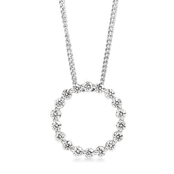 9ct White Gold Circle of Life Diamond Necklace