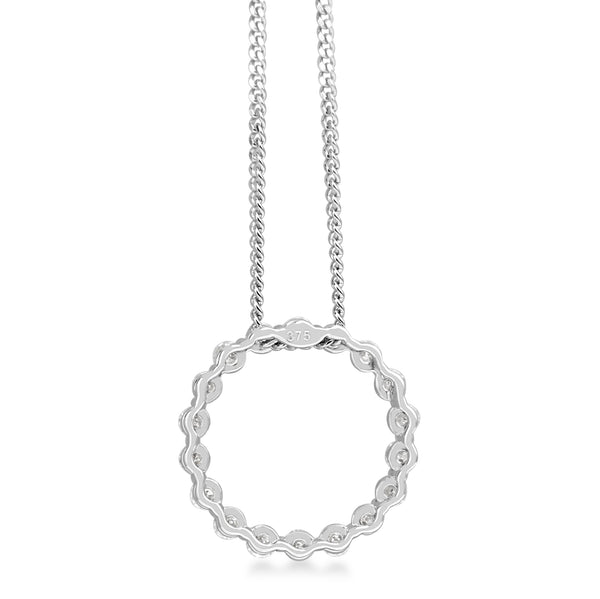 9ct White Gold Circle of Life Diamond Necklace