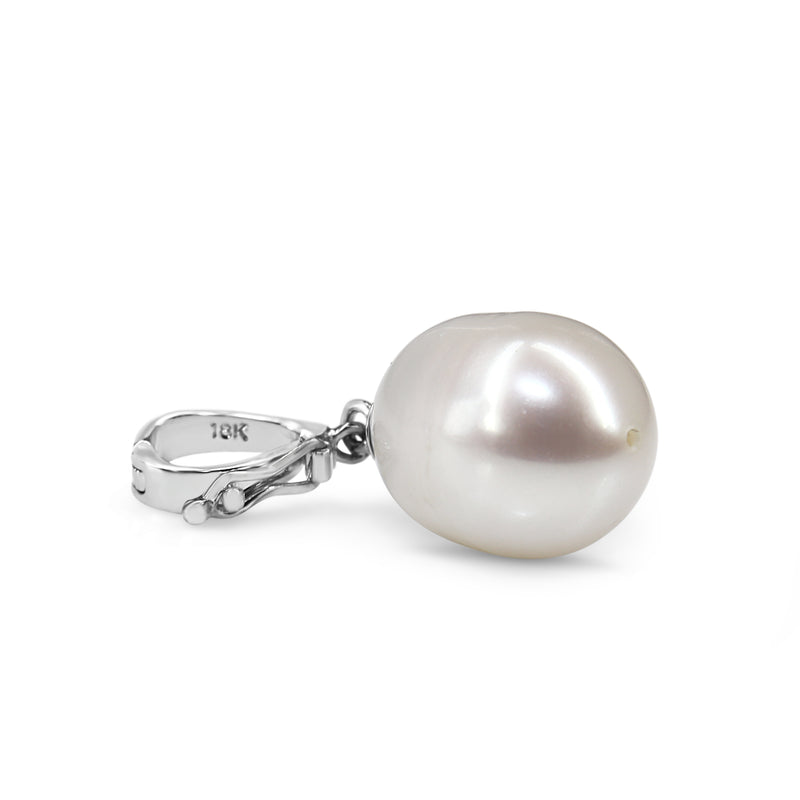 18ct White Gold Fresh Water Pearl Enhancer Pendant