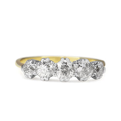 18ct Yellow and White Gold Antique Old Cut 5 Stone Diamond Ring