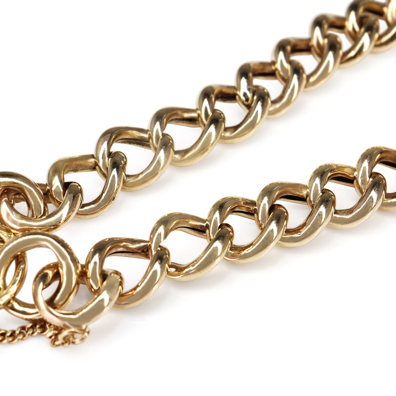 9ct Yellow Gold Curb Link Bracelet with Padlock Clasp