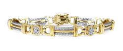 14ct Yellow and White Gold Vintage Diamond Bracelet