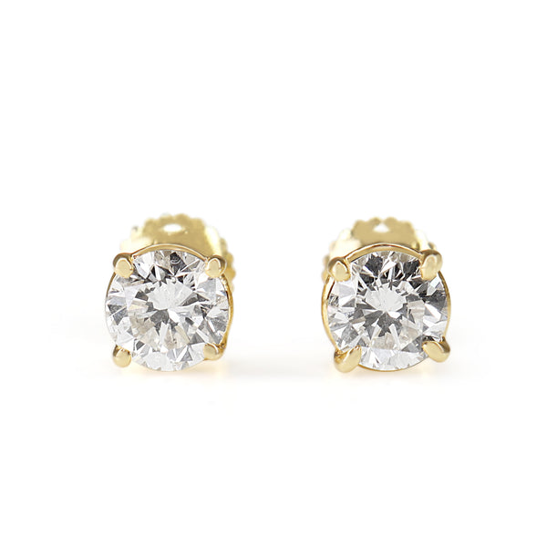 14ct Yellow Gold 1.45ct Diamond Stud Earrings