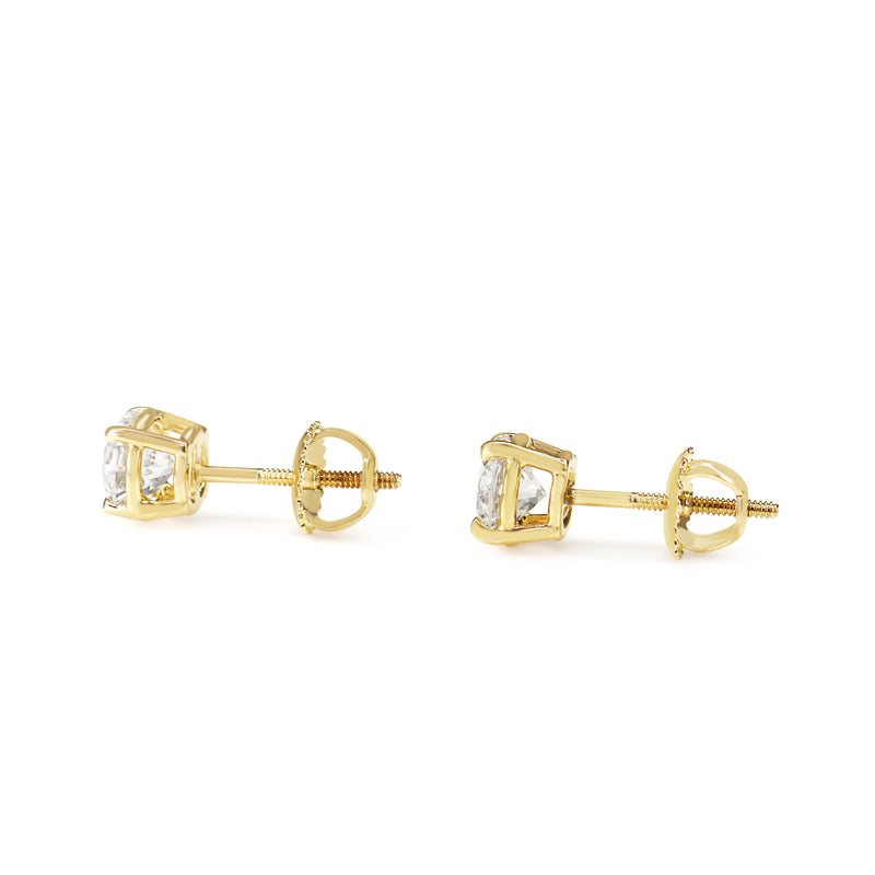 14ct Yellow Gold 1.45ct Diamond Stud Earrings