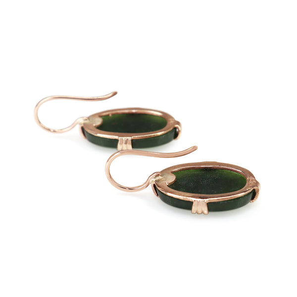 9ct Yellow Gold Jade Earrings