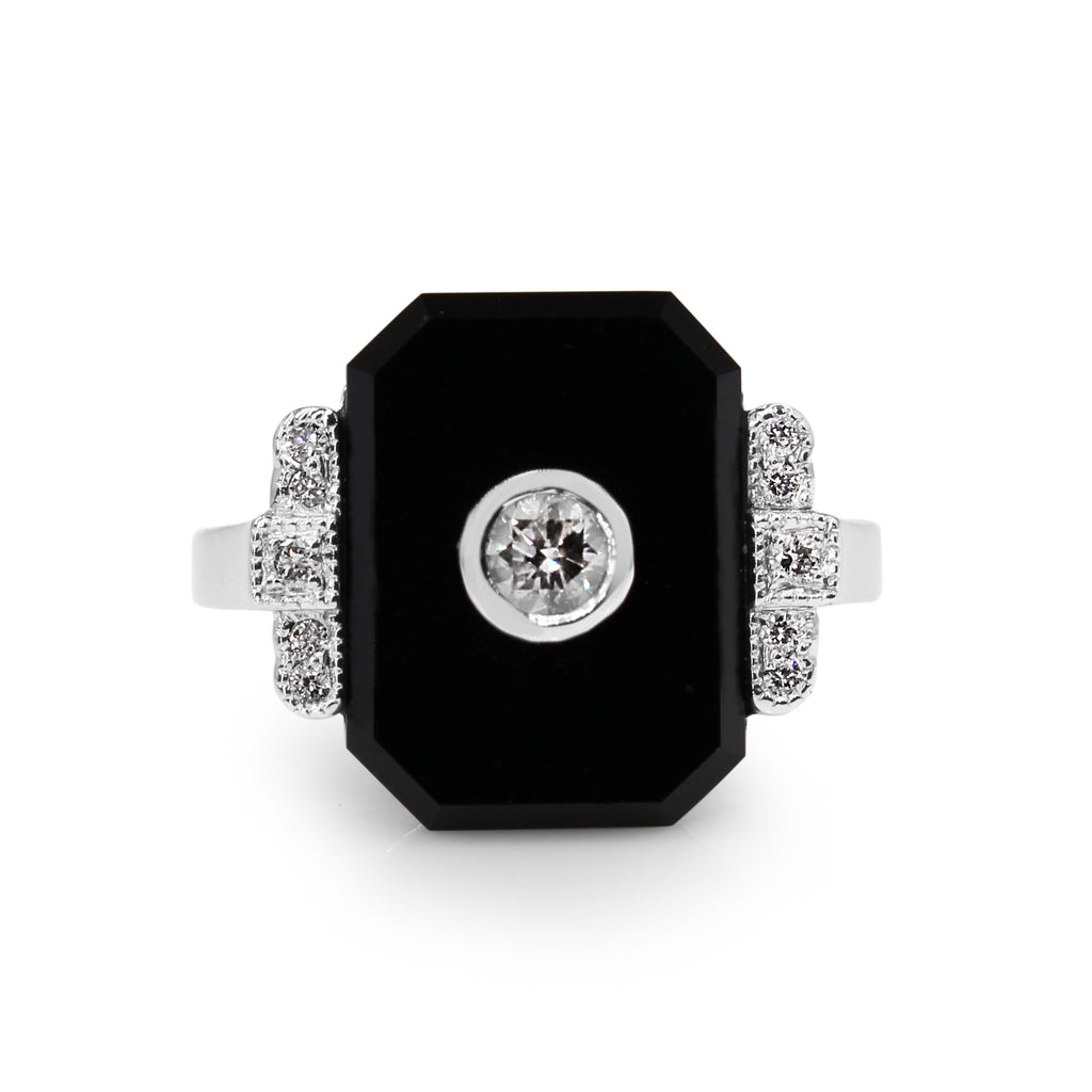 Onyx art store deco ring