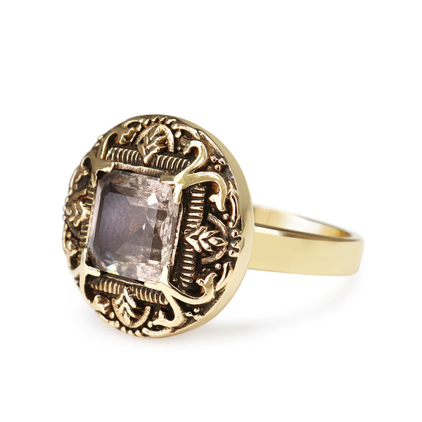 9ct Yellow Gold Vintage Style Morganite Ring