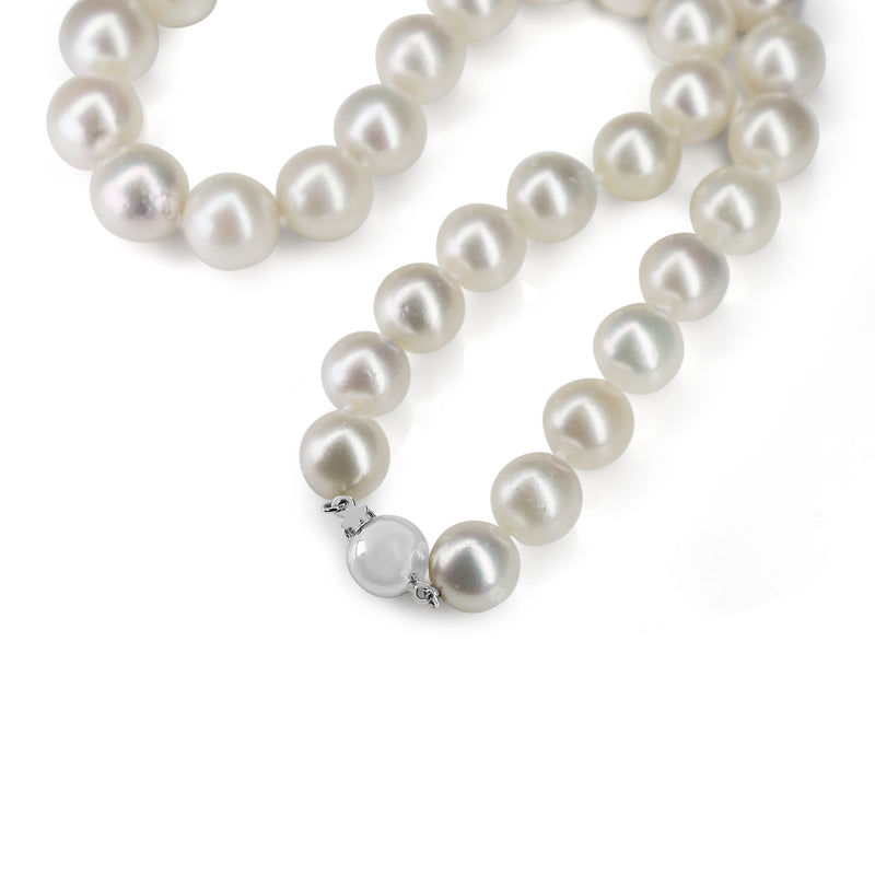 11 - 13mm South Sea Pearl Strand Necklace on 9ct White Gold Clasp