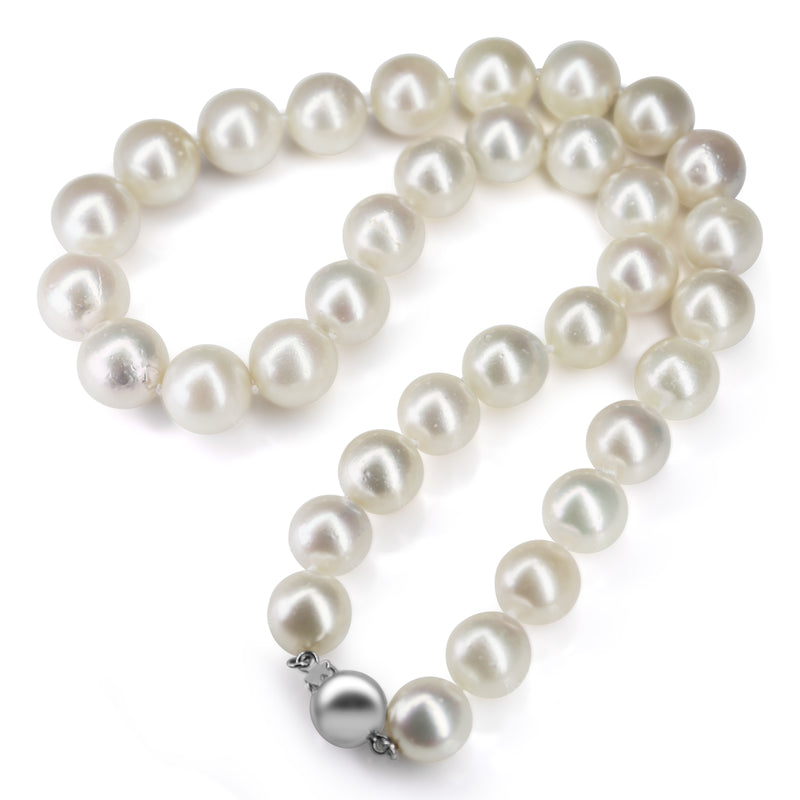 11 - 13mm South Sea Pearl Strand Necklace on 9ct White Gold Clasp