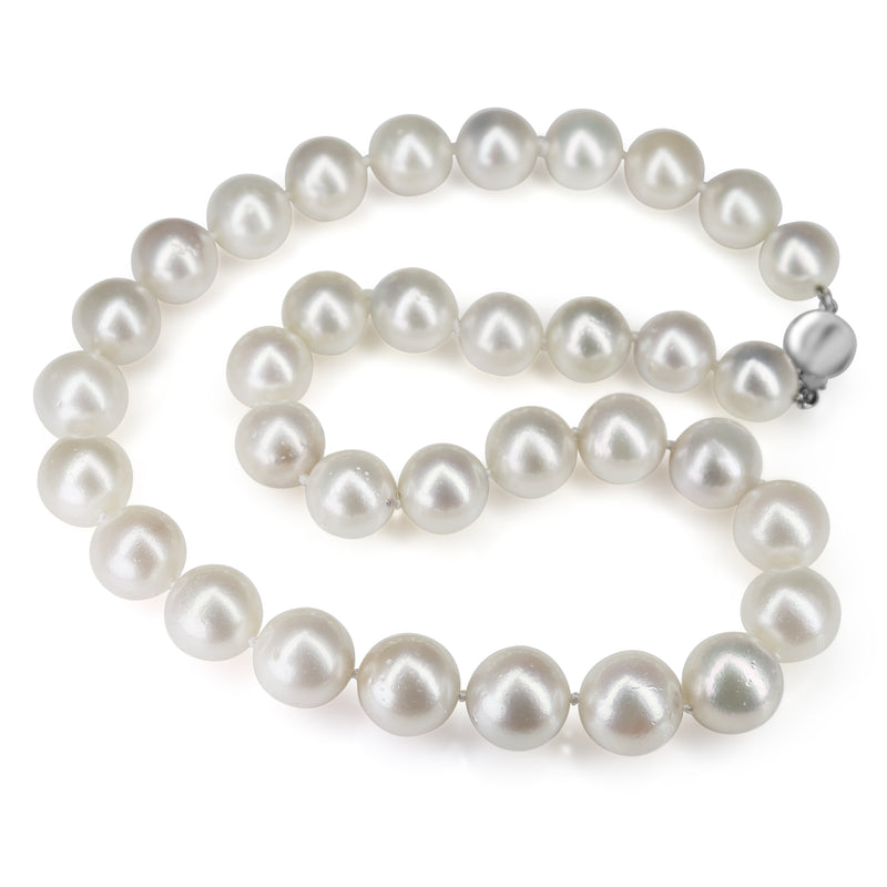 11 - 13mm South Sea Pearl Strand Necklace on 9ct White Gold Clasp