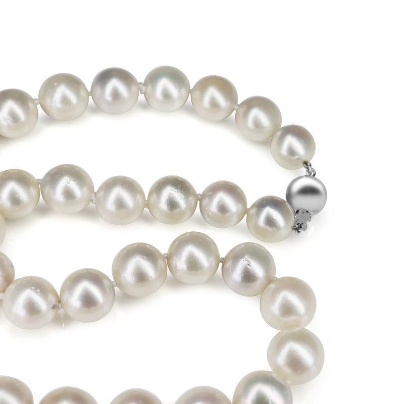 11 - 13mm South Sea Pearl Strand Necklace on 9ct White Gold Clasp