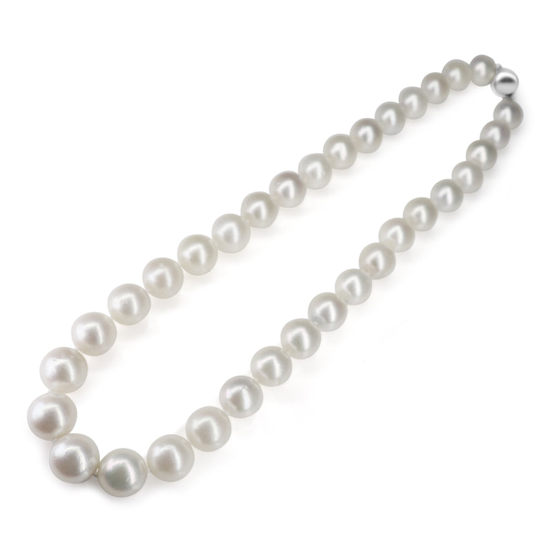 11 - 13mm South Sea Pearl Strand Necklace on 9ct White Gold Clasp