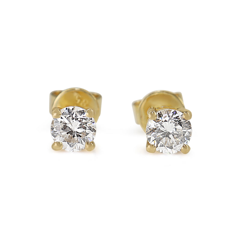 14ct Yellow Gold .80ct Diamond Stud Earrings