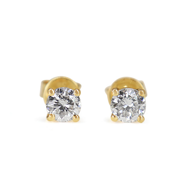 14ct Yellow Gold .80ct Diamond Stud Earrings