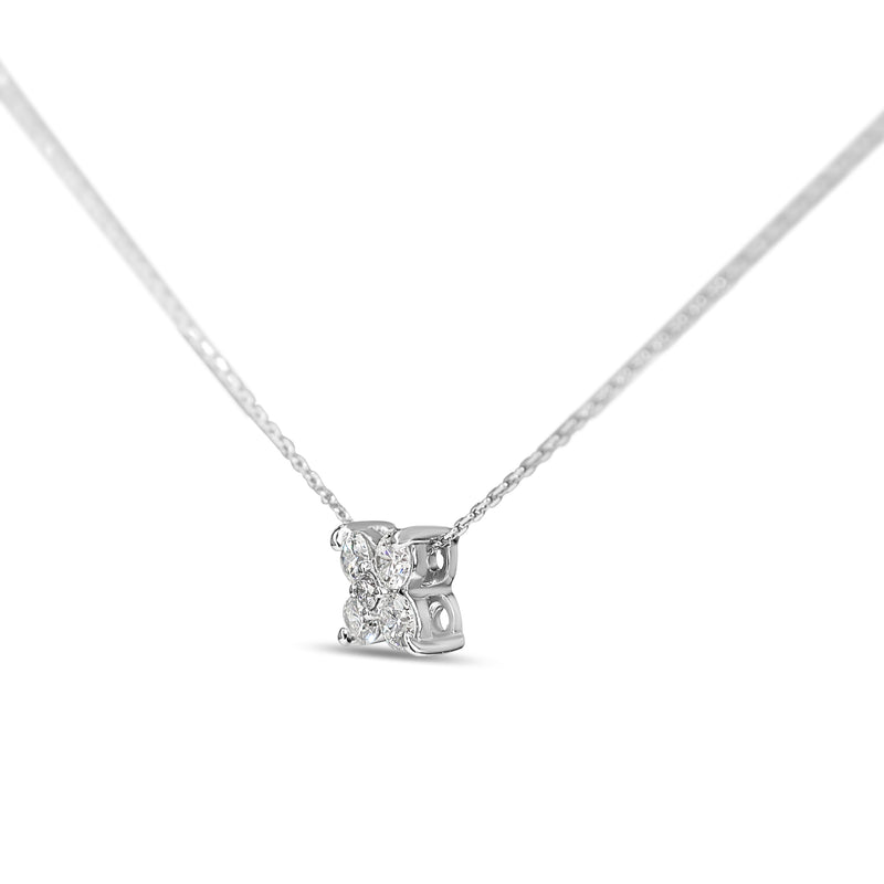 Platinum Diamond 'Clover' Style Necklace