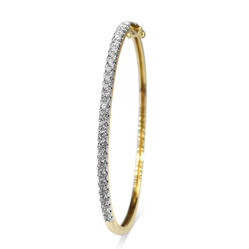 18ct Yellow and White Gold Hinged 2.00ct Diamond Bangle