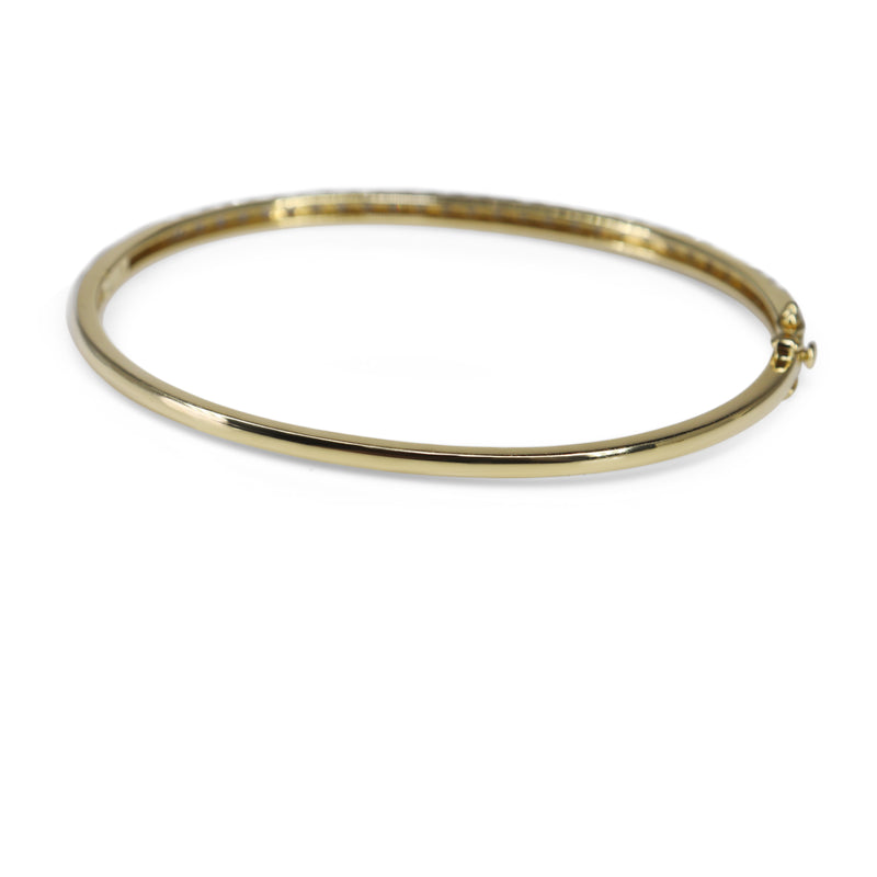 18ct Yellow and White Gold Hinged 2.00ct Diamond Bangle