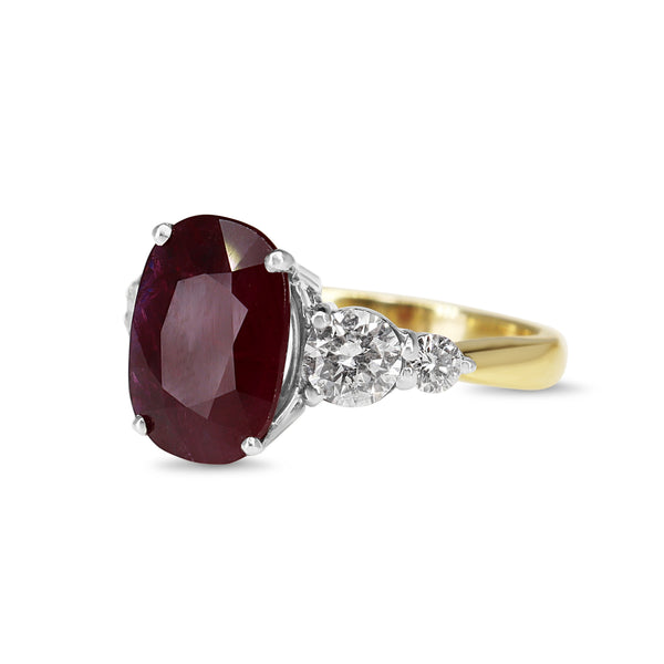 18ct Yellow and White Gold Ruby And Diamond 5 Stone Ring