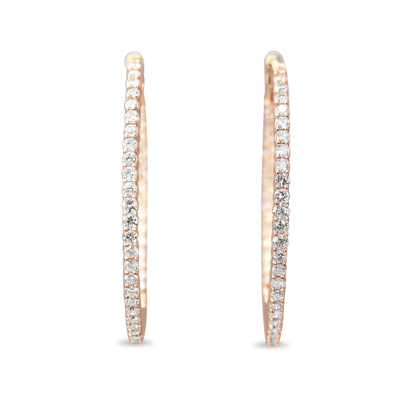 10ct Rose Gold 1.00ct Diamond Hoop Earrings