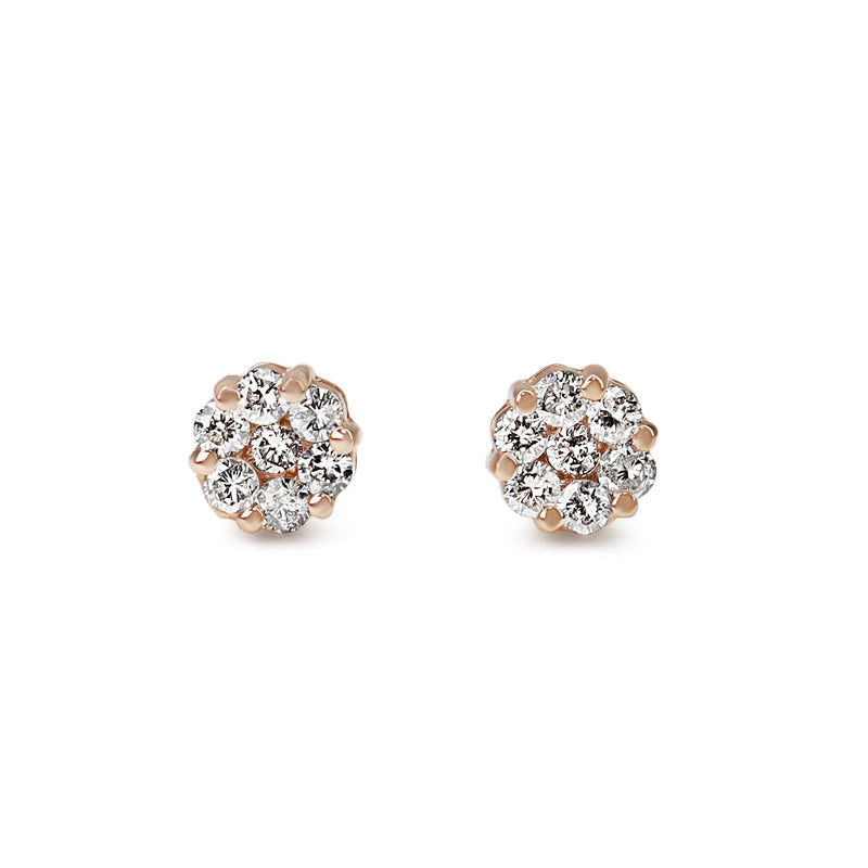 18ct Rose Gold .30ct Diamond Cluster Earrings