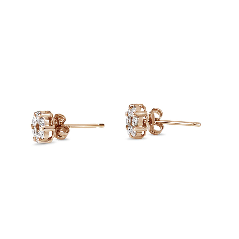 18ct Rose Gold .30ct Diamond Cluster Earrings