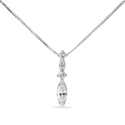 Platinum Marquise Diamond Drop Necklace