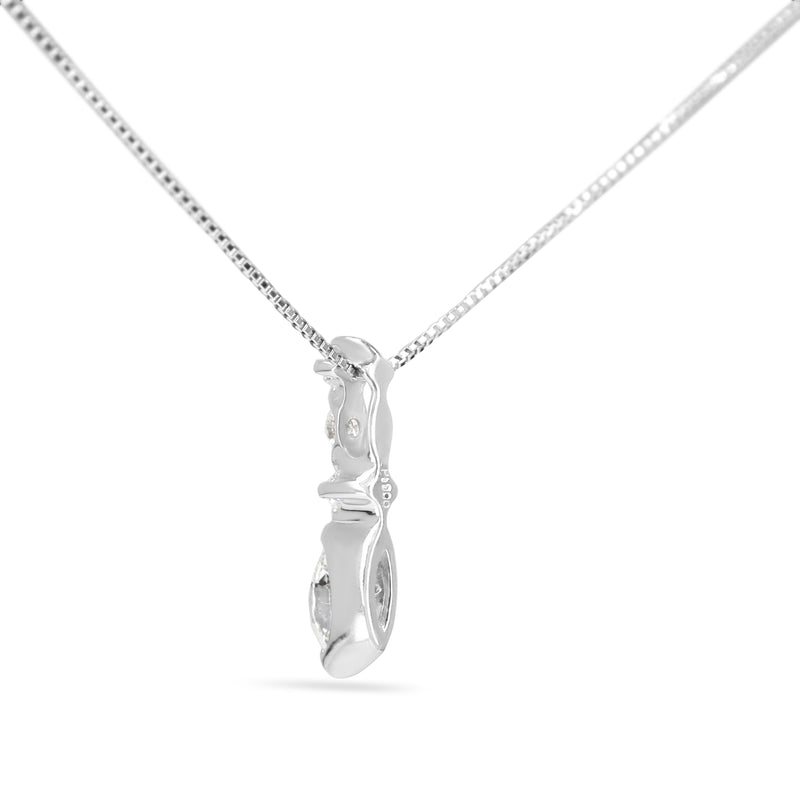 Platinum Marquise Diamond Drop Necklace