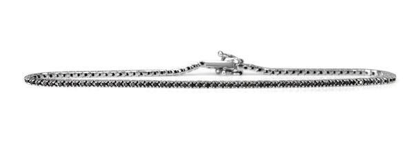 18ct White Gold Black Diamond Tennis Bracelet