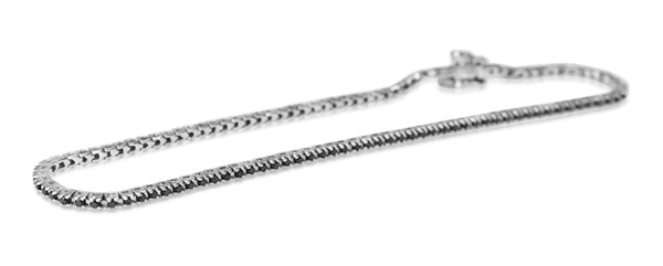 18ct White Gold Black Diamond Tennis Bracelet