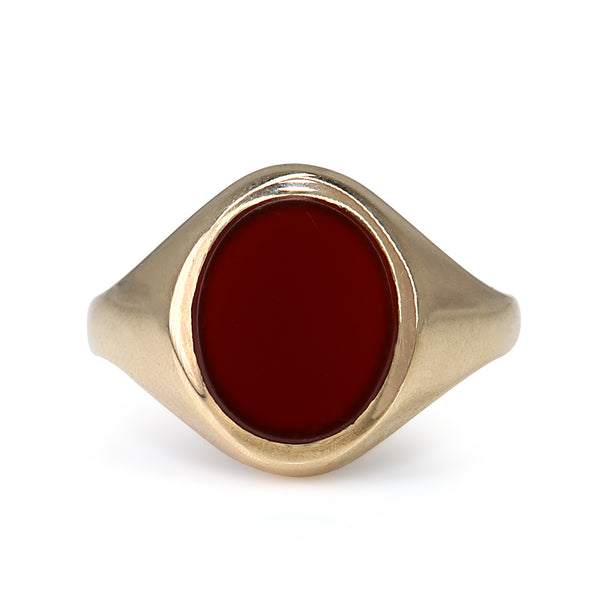 9ct Yellow Gold Vintage Carnelian Signet Ring