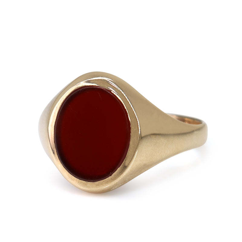 9ct Yellow Gold Vintage Carnelian Signet Ring