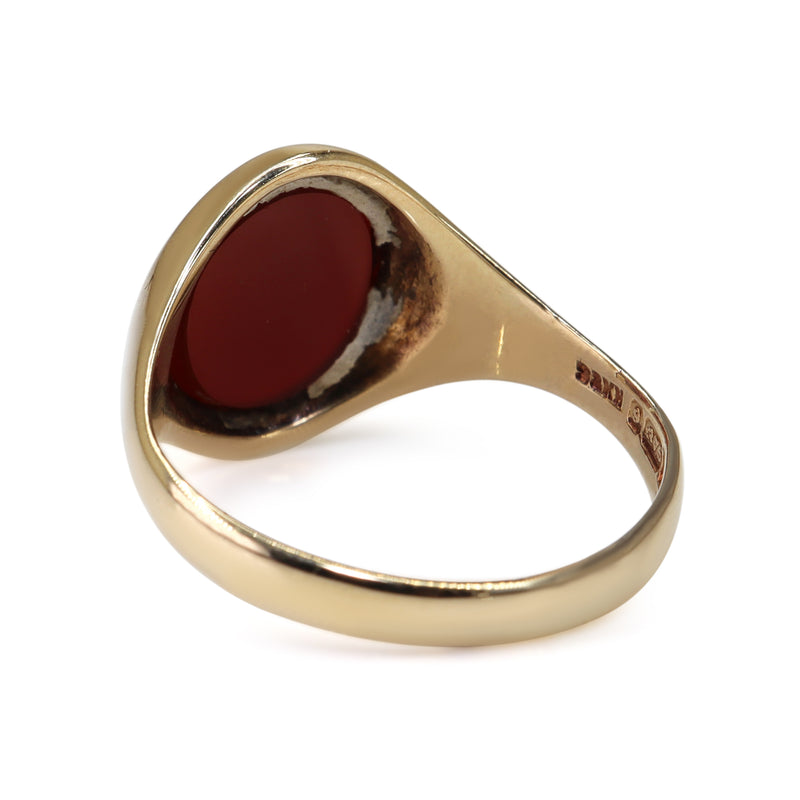 9ct Yellow Gold Vintage Carnelian Signet Ring