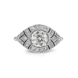 18ct White Gold Art Deco Style Diamond Ring