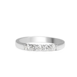 18ct White Gold .50ct 5 Stone Diamond Band Ring