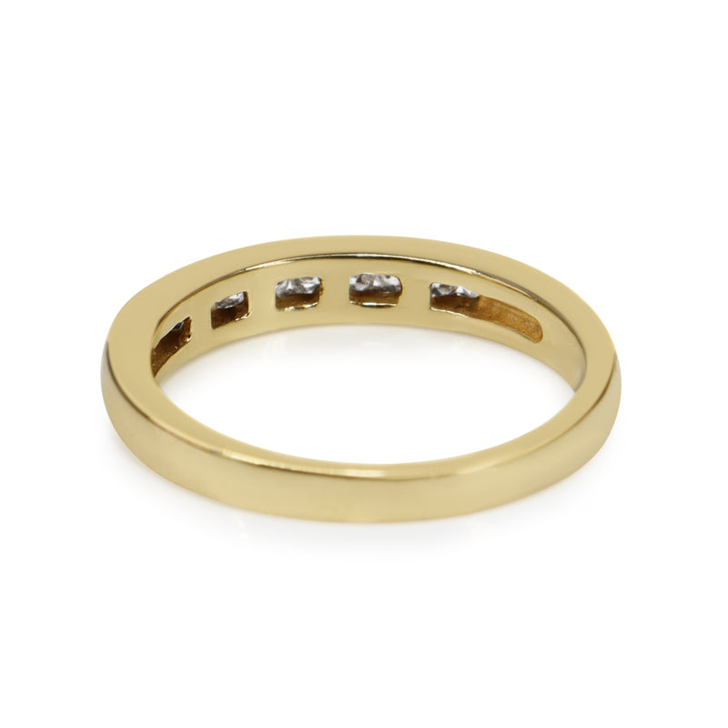 9ct Yellow Gold Channel Set Diamond Band Ring