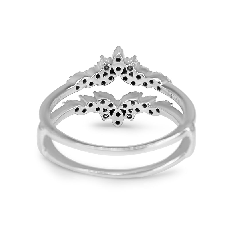 10ct White Gold Tiara Style Fitted 'Jacket' Diamond Band Ring