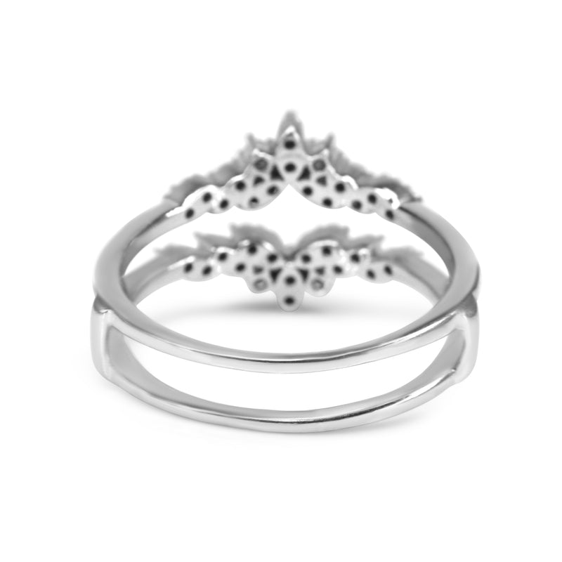 10ct White Gold Tiara Style Fitted 'Jacket' Diamond Band Ring