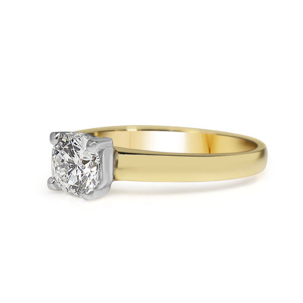 18ct Yellow and White Gold 1.00ct Diamond Solitaire Ring