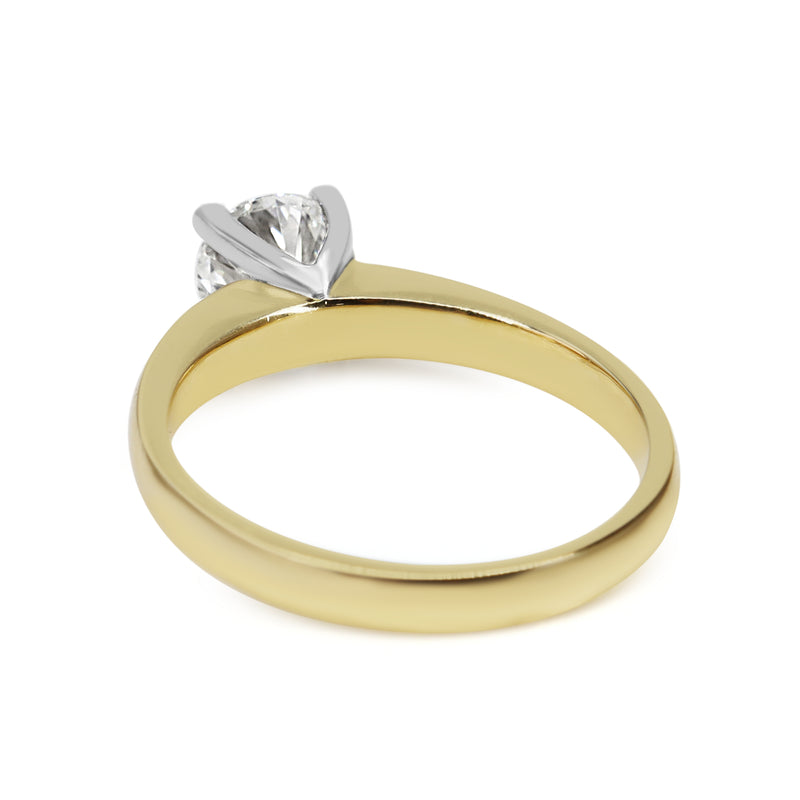 18ct Yellow and White Gold 1.00ct Diamond Solitaire Ring