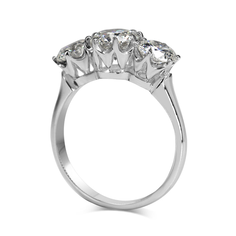 Platinum 3 Stone Victorian Style Diamond Ring