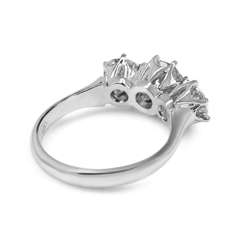 Platinum 3 Stone Victorian Style Diamond Ring