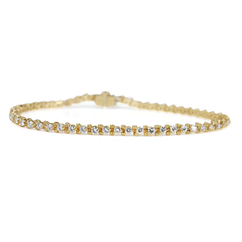 14ct Yellow Gold 2.00ct Diamond Tennis Bracelet