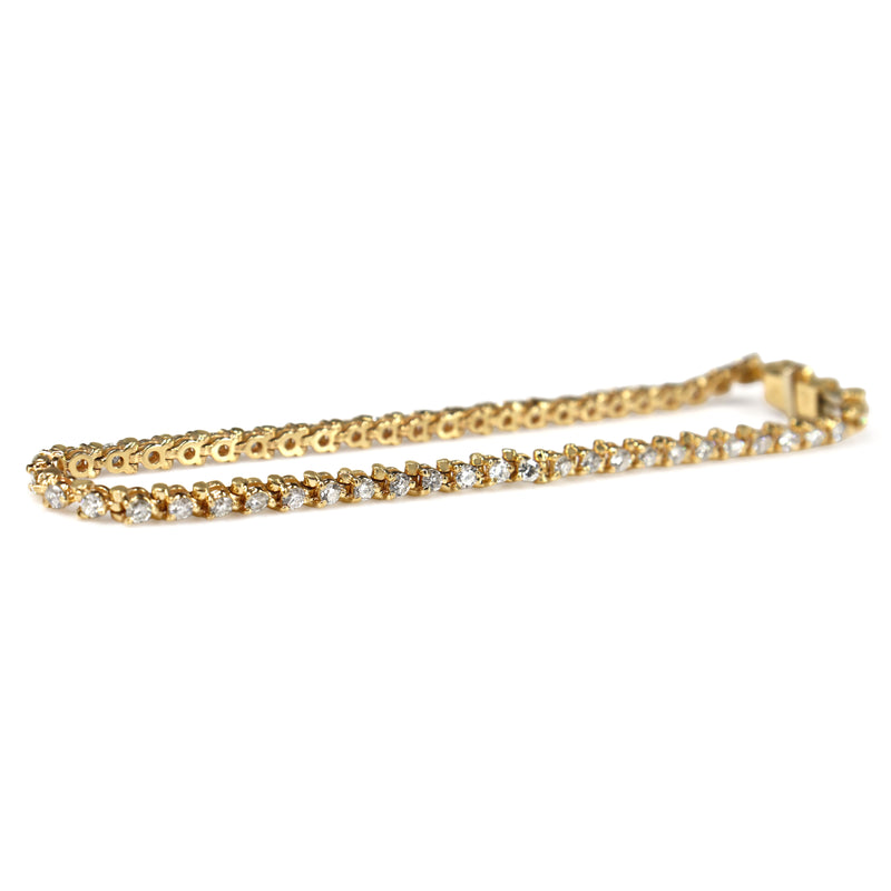 14ct Yellow Gold 2.00ct Diamond Tennis Bracelet