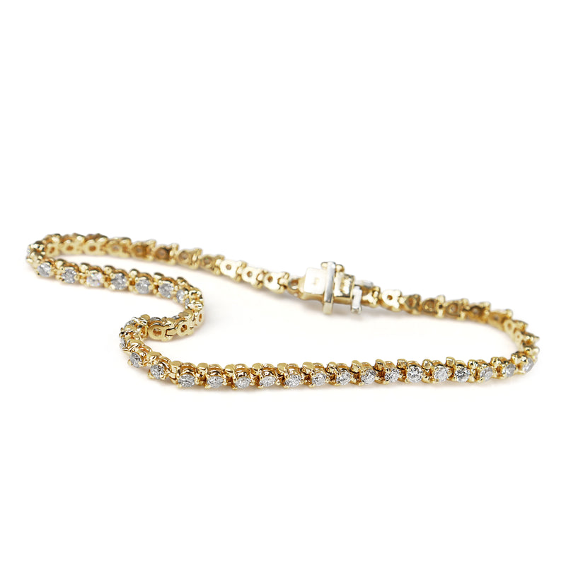 14ct Yellow Gold 2.00ct Diamond Tennis Bracelet