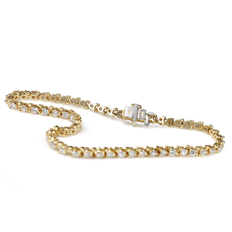 14ct Yellow Gold 2.00ct Diamond Tennis Bracelet