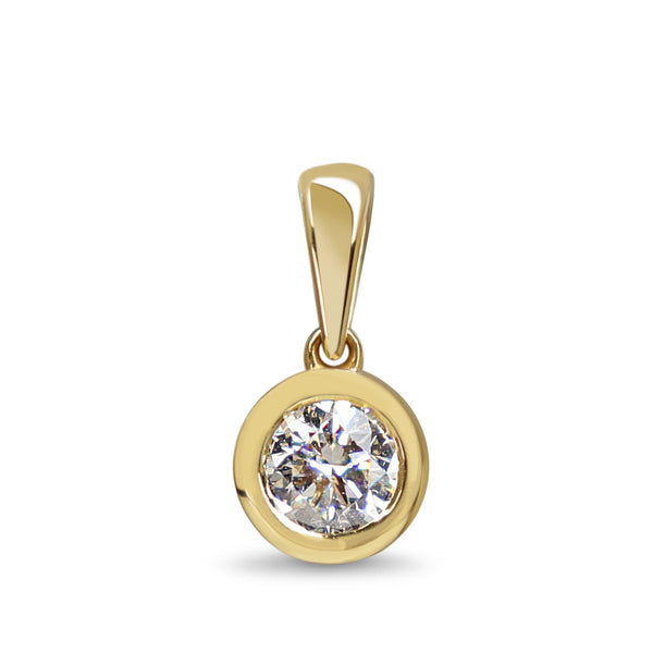 18ct Yellow Gold .25ct Diamond Bezel Pendant