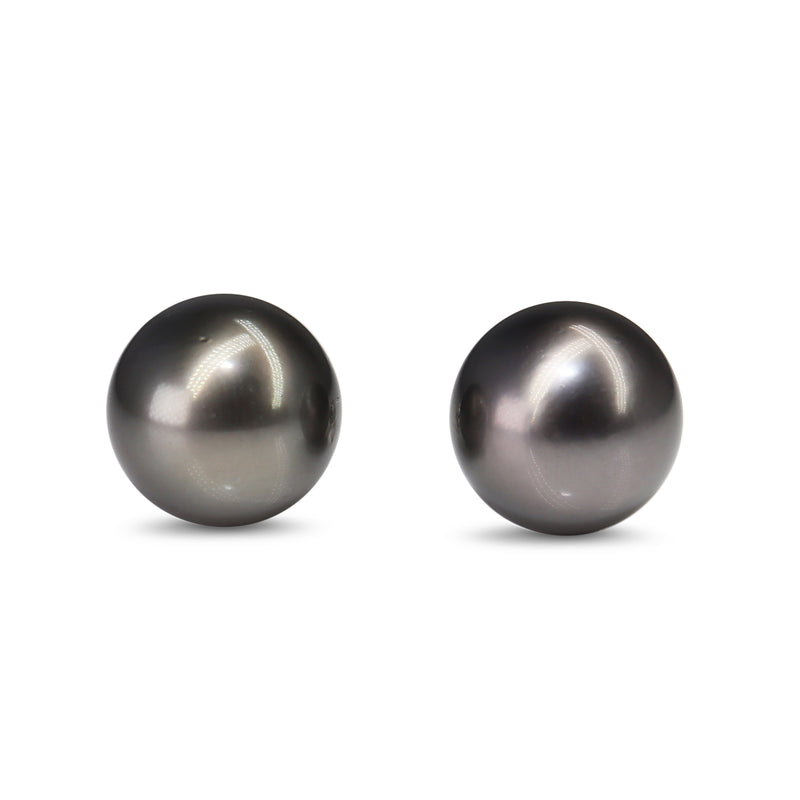 14ct White Gold 13 mm Tahitian Pearl Stud Earrings