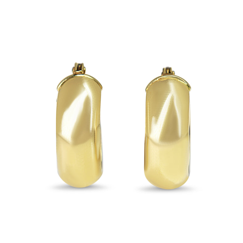 18ct Yellow Gold Thick Hoop Earrings